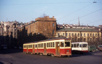 Санкт-Петербург - Трамвайный поезд из вагонов ЛМ/ЛП-33 на мосту Свободы