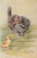 Ретро открытки - Персидские кошки. Кто ты ?