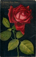 Ретро открытки - С Новым Годом. Красная роза