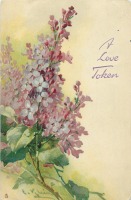 Ретро открытки - Слова любви. Ветка лиловой сирени