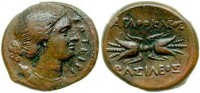 Старинные деньги (бумажные, монеты) - монета Агафокла,