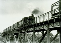 Железная дорога (поезда, паровозы, локомотивы, вагоны) - Паровоз Гр-336 с поездом на виадуке