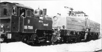 Железная дорога (поезда, паровозы, локомотивы, вагоны) - Танк-паровоз 89 7566 и электровоз Д100-001