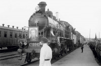 Железная дорога (поезда, паровозы, локомотивы, вагоны) - Встреча челюскинцев