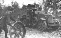Военная техника - Бронеавтомобиль БА-6жд на Волховском фронте.