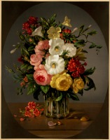 Картины - Цветы в стеклянной вазе
