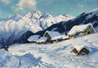 Картины - Жак Матиас Шенкер, Деревня Обер-Альпина в Сен-Морице