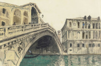 Картины - Александр Бенуа. Венеция. Мост Риальто