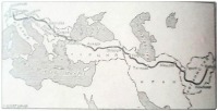 Афганистан - Неизведанный Гиндукуш. Карта-схема пути на автомашинах из Швейцарии в Афганистан