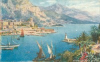 Франция - Монте-Карло. Общий вид бухты и створного маяка