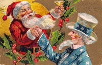 Ретро открытки - Привет от Санта Клауса и Дяди Сэма