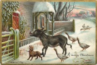 Ретро открытки - Радостное Рождество и Новый Год. Рождественские гости