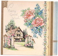 Ретро открытки - Добрые пожелания и цветущий сад