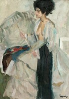 Картины - Портрет женщины в белом платье