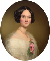 Картины - Франц Шротцберг, Портрет принцессы в жемчужном ожерелье