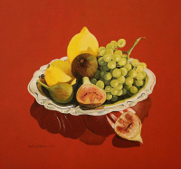 Картины - Ингеборг Хеберле. Натюрморт с инжиром и лимонами