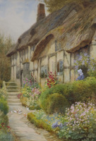 Картины - Артур Клод Страйкен. Дом и сад в деревне Ившем в Вустершире
