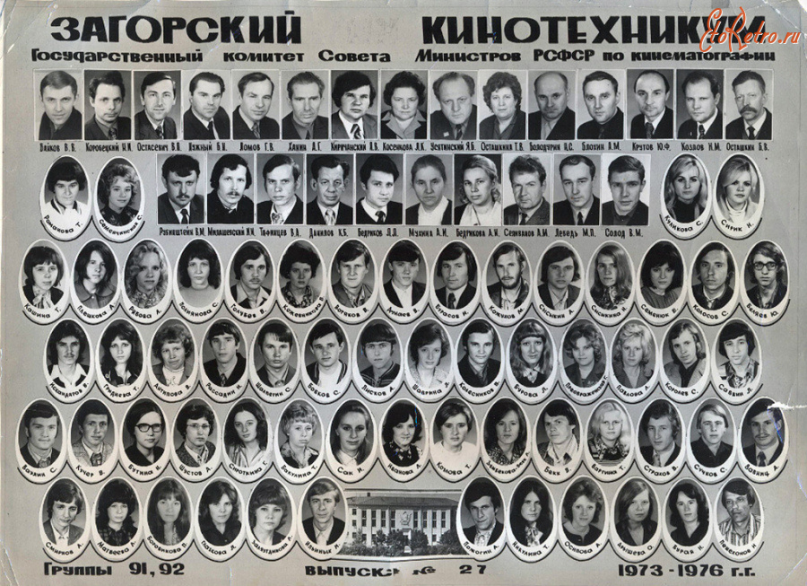 Сергиев  Посад - Загорский кинотехникум. выпуск 1976 года.