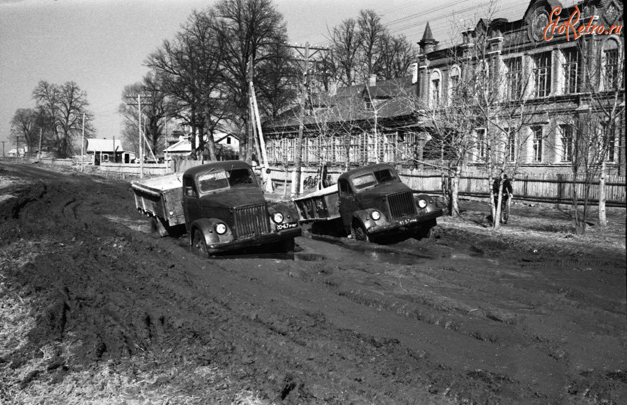 Спасск-Рязанский - Село Ижевское. Красная улица. Школа. Весенняя распутица.