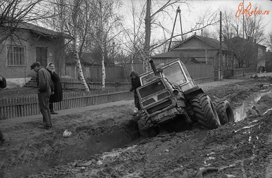Спасск-Рязанский - Село Ижевское. На Коммунальной улице. Весенняя распутица.