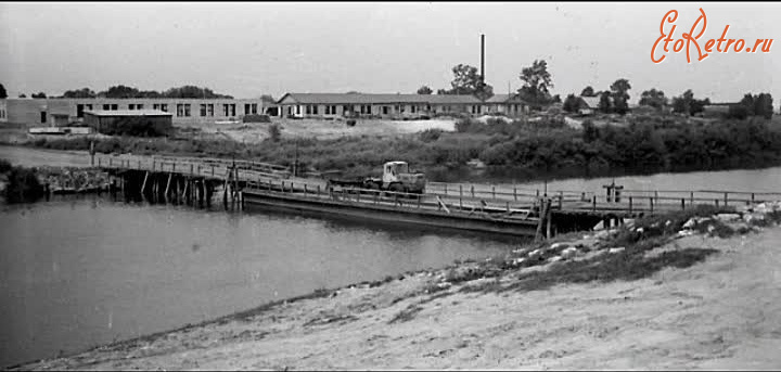 Кадом - Временный мост через реку Мокша.