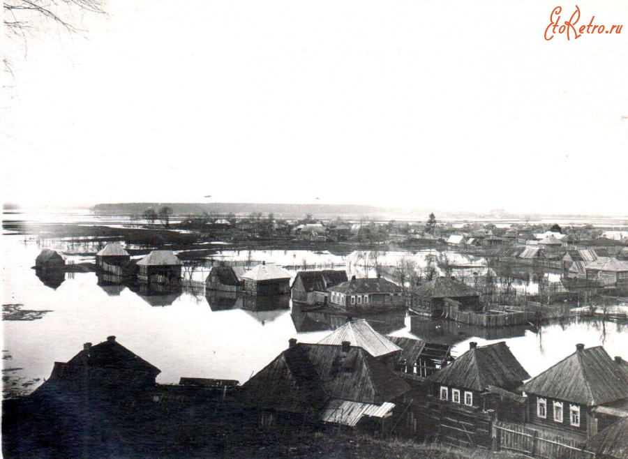 Кадом - Вид на озеро Кандыль. Улица Озёрная во время паводка.