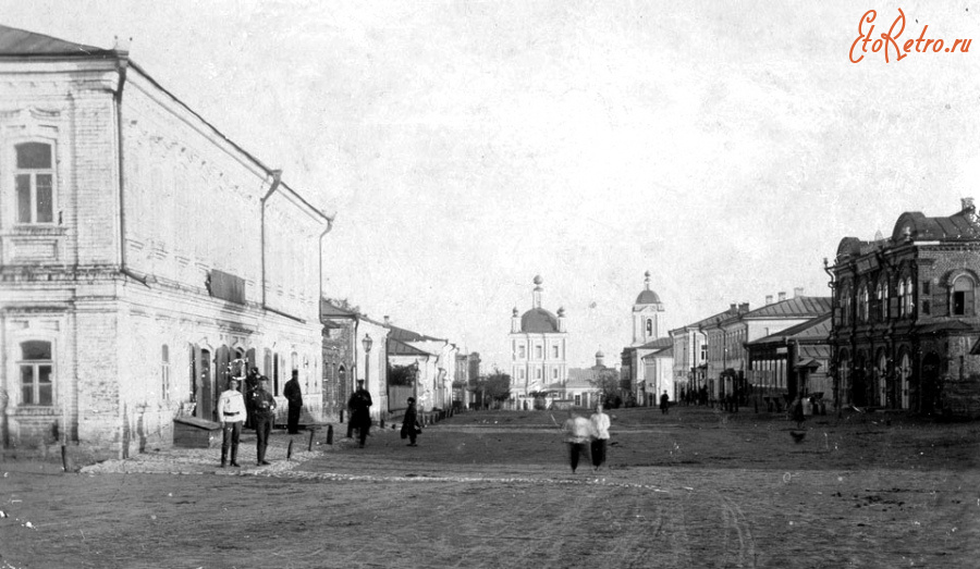 Сапожок - Сапожок. Вид на Успенский собор с севера, улица Соборная.