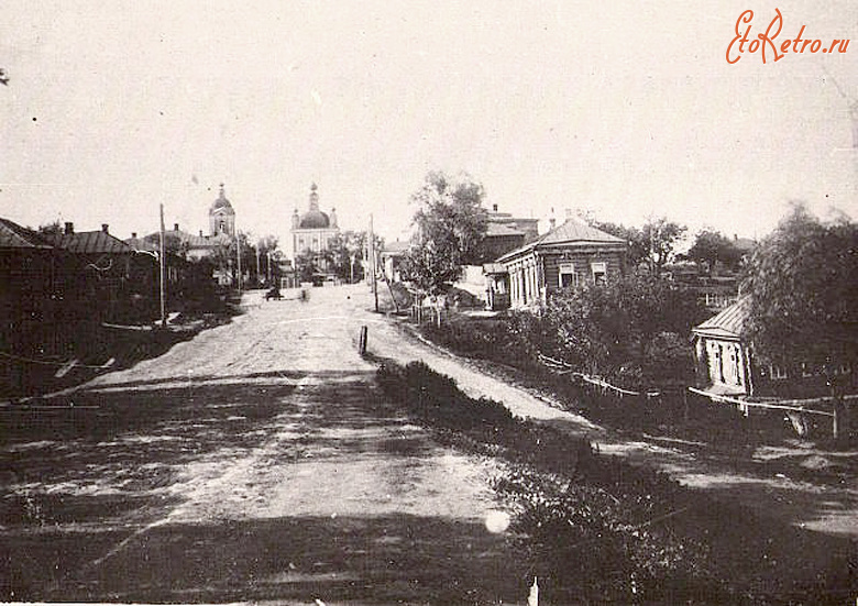 Сапожок - Вид на Успенский собор с юга, улица Соборная.
