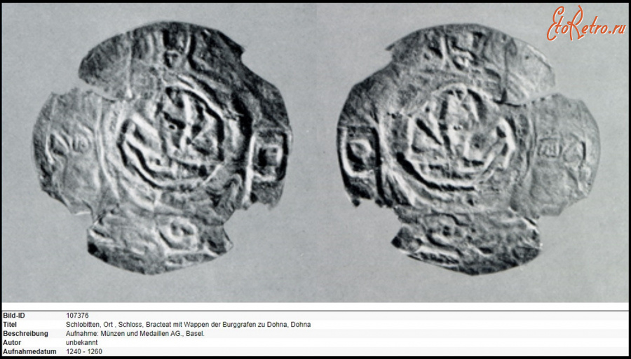 Разное - Munze Wappen der Burggrafen zu Dohna .