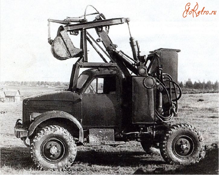 Ретро автомобили - Гидравлический экскаватор Э-151 на базе вездехода ГАЗ-63