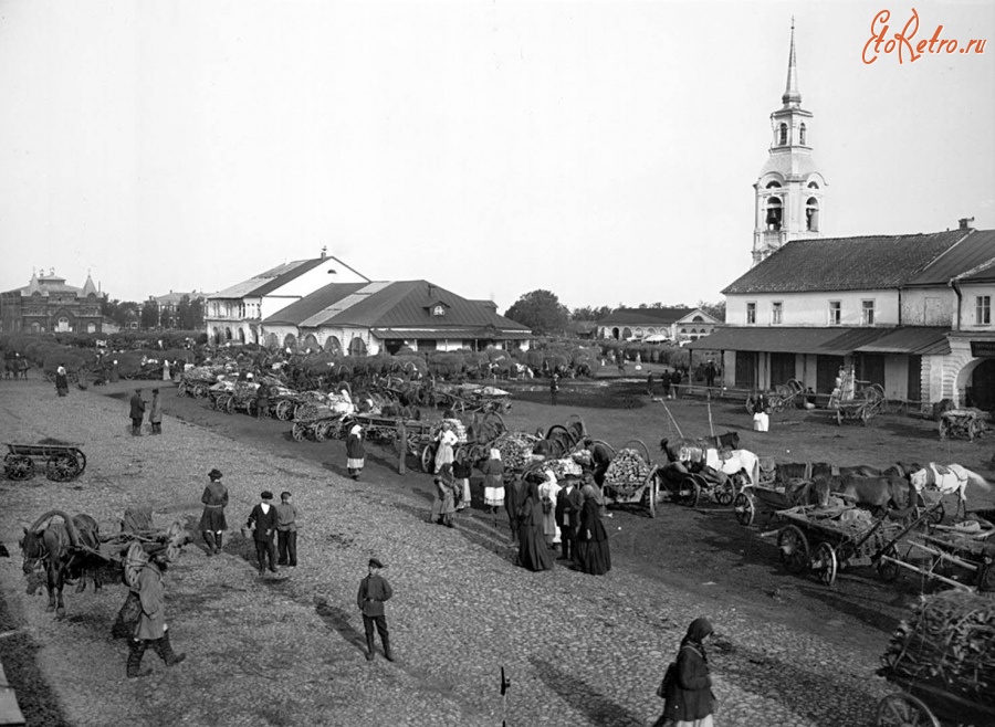 Осташков - Общий вид рыночной площади. 1903 г. г. Осташков, Тверская губерния