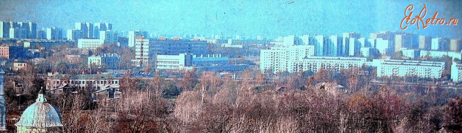 Москва - район Ленино-Дачное. Панорамный вид из парка в сторону ул. Каспийской и Луганской (конец 1970-х)