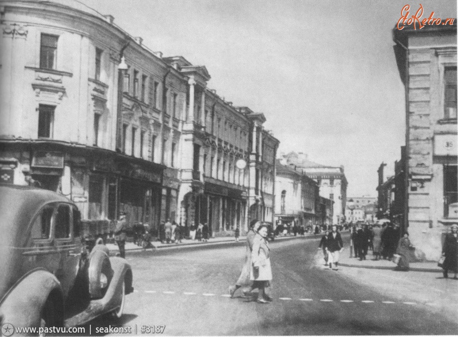 Москва - Улица Горького от Советской площади 1937, Россия, Москва,