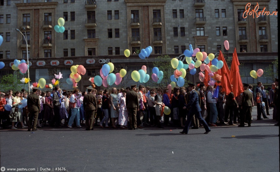 Москва - Первомайская демонстрация на улице Горького 1989—1990, Россия, Москва,