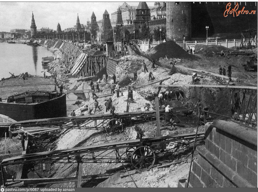 Москва - Строительство Большого Москворецкого моста 1937, Россия, Москва,