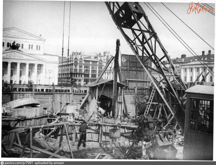 Москва - Площадь Свердлова. Строительство метро 1933, Россия, Москва,