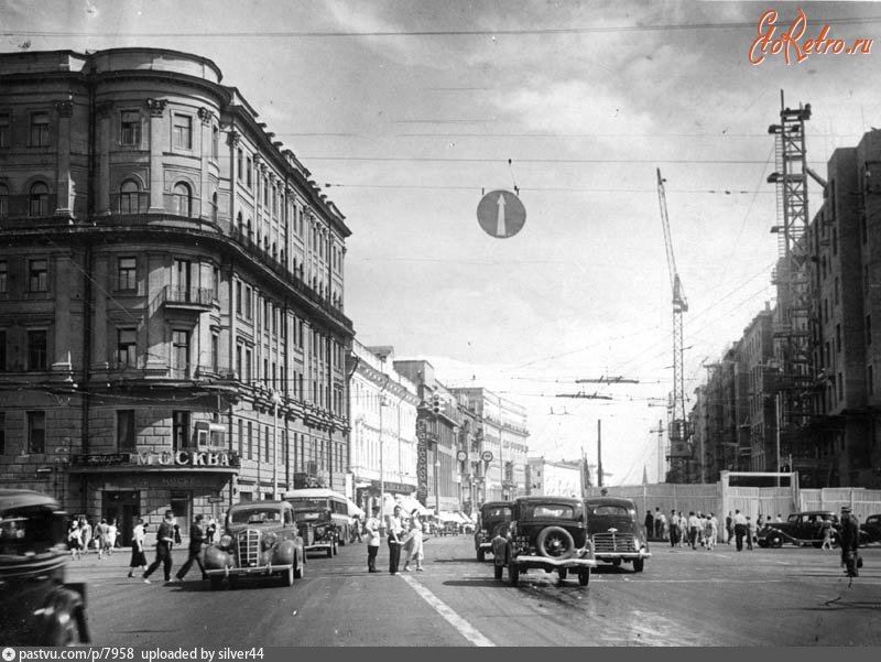 Москва - Ул. Горького от Пушкинской площади 1940, Россия, Москва,