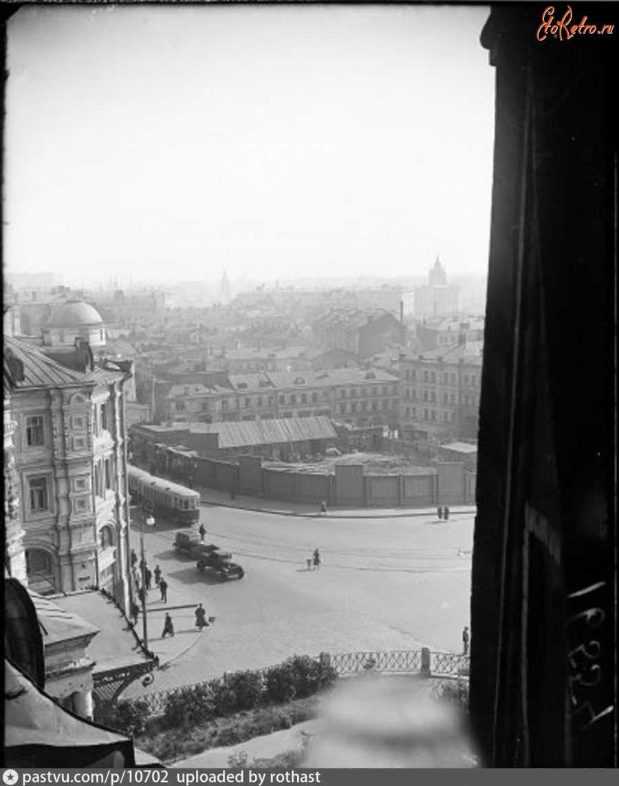 Москва - Вид на Зарядье и начало Варварки с Храма Василия Блаженного 1938—1940, Россия, Москва,