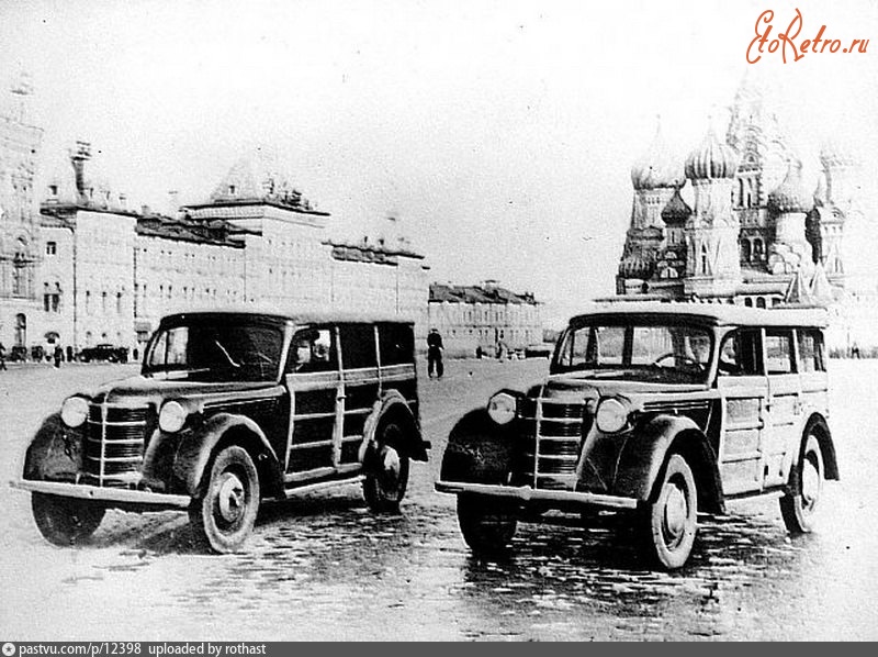 Москва - Новые автомобили на Красной площади 1947, Россия, Москва,