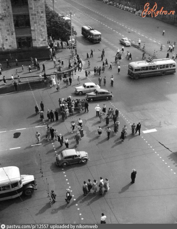 Москва - Угол Тверской улицы и Охотного ряда 1958, Россия, Москва,