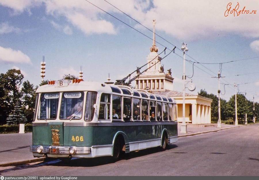 Москва - Троллейбус на ВДНХ. Маршрут В - выставочный 1959, Россия, Москва,