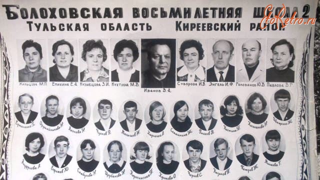 Болохово - 8 класс школы №2 в 1970 году