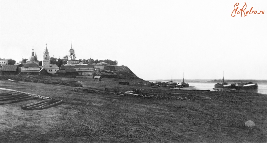 Чебоксары - Вид на город с Волги. Конец XIX-го века