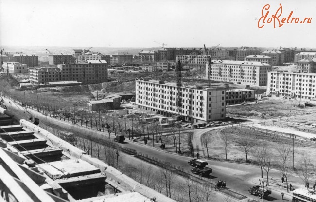 Киев - Київ. Будівництво Першотравневого масиву. Перші хрущовки Києва.