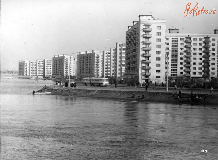 Киев - Киев.  Русановка во время наводнения, апрель 1970 год.