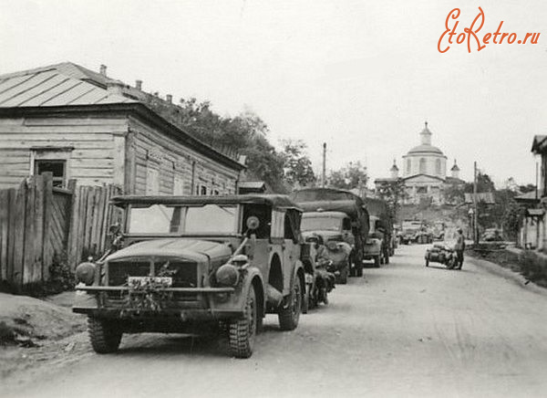 Киев - Київ.  Німецькі  підрозділи у передмісті Києва.