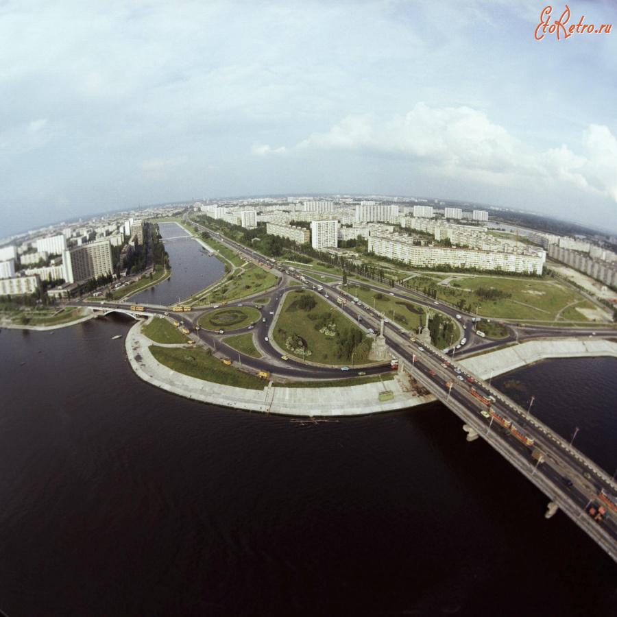 Киев - Київ. Міст Патрна, Березняки і Русанівка.