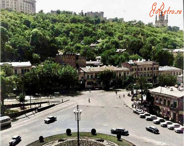 Киев - Київ.  Поштова площа у 1950-х роках.