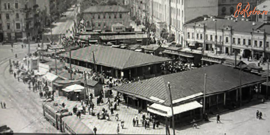 Киев - Київ. Вигляд ринку сто років тому.