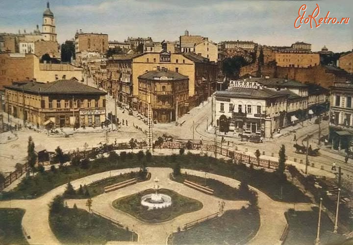 Киев - Київ. Майдан Незалежості у 1900 -х роках (тоді називалась Думська площа).